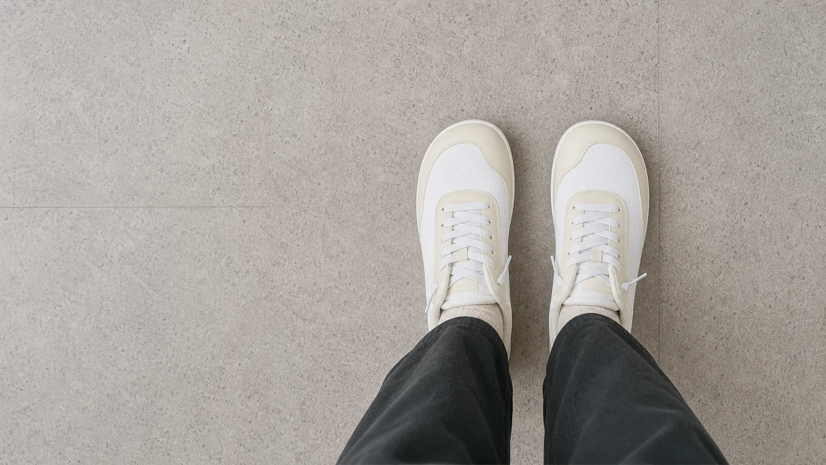 Footle shoes seen from above with more room up front